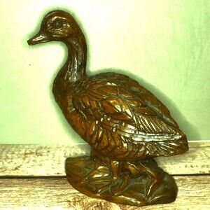 Red Mill Wooden Carved Duck Dark Brown Home And Camp Decor Animals Outdoors